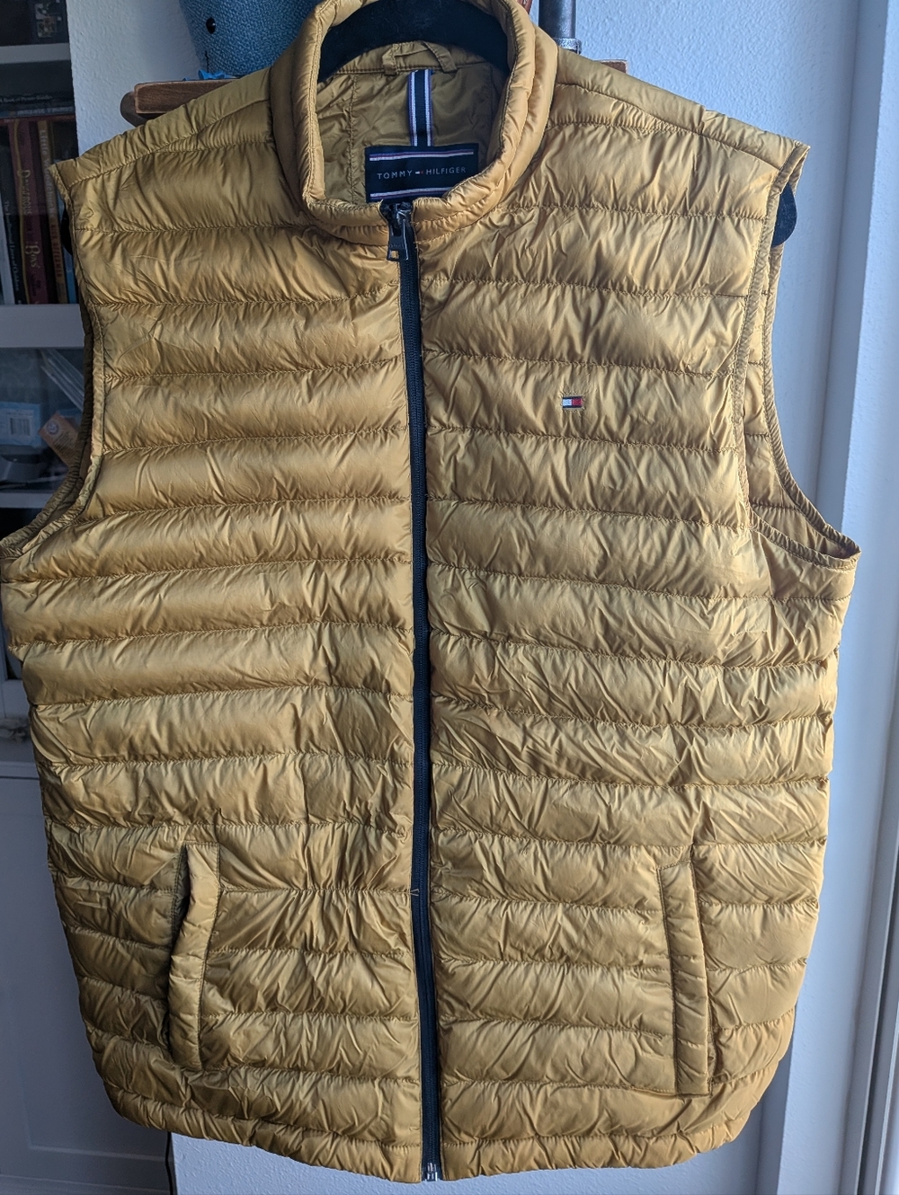 Tommy Hilfiger Men's Packable Down Puffer Vest Mustard Yellow Size Large